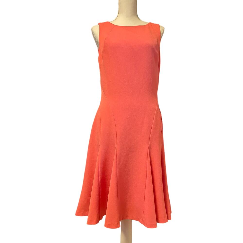 Lauren by Ralph Lauren Hot Pink Fit and Flare Body Con Sleeveless Dress size 10